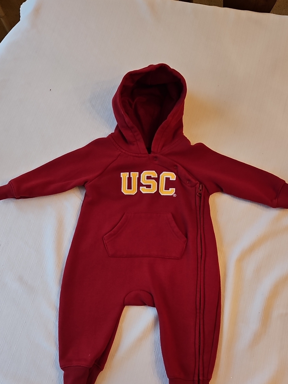 USC Toddler Hooded One-Piece Footie in Cardinal